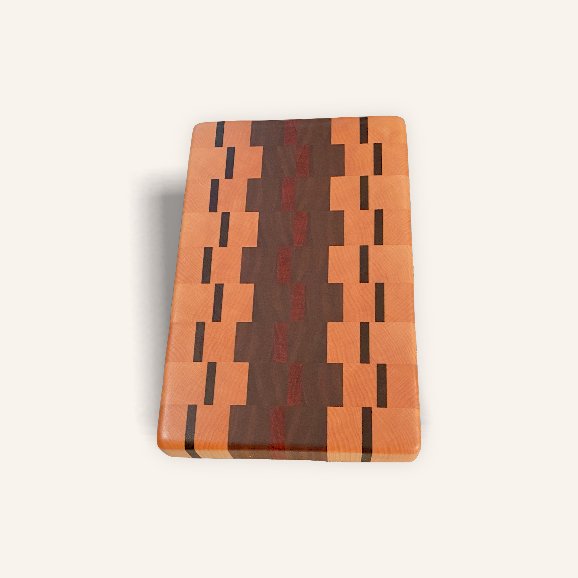 Checkered Walnut and Purple Heart End Grain Cutting Board